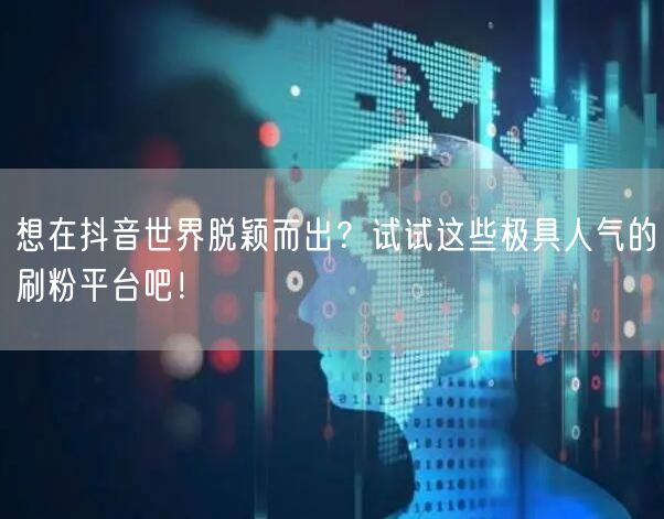 想在抖音世界脱颖而出？试试这些极具人气的刷粉平台吧！