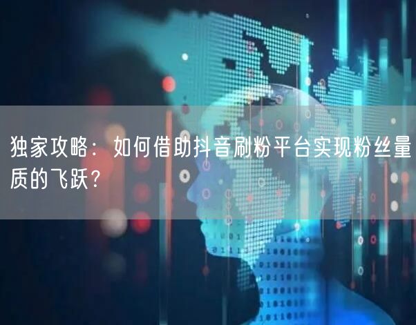 独家攻略：如何借助抖音刷粉平台实现粉丝量质的飞跃？