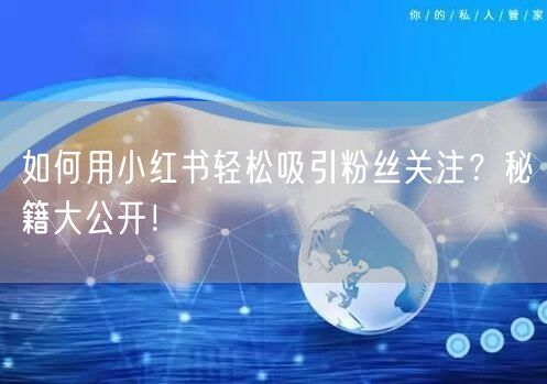 如何用小红书轻松吸引粉丝关注？秘籍大公开！